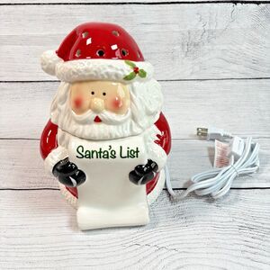 Scentsy Santa's List Ceramic Electric Santa Wax Warmer & Bulb MISSING PEN